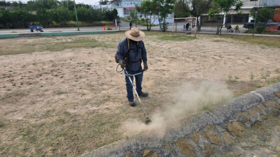 Intensifican labores de limpieza en espacios recreativos de la colonia Magisterio
